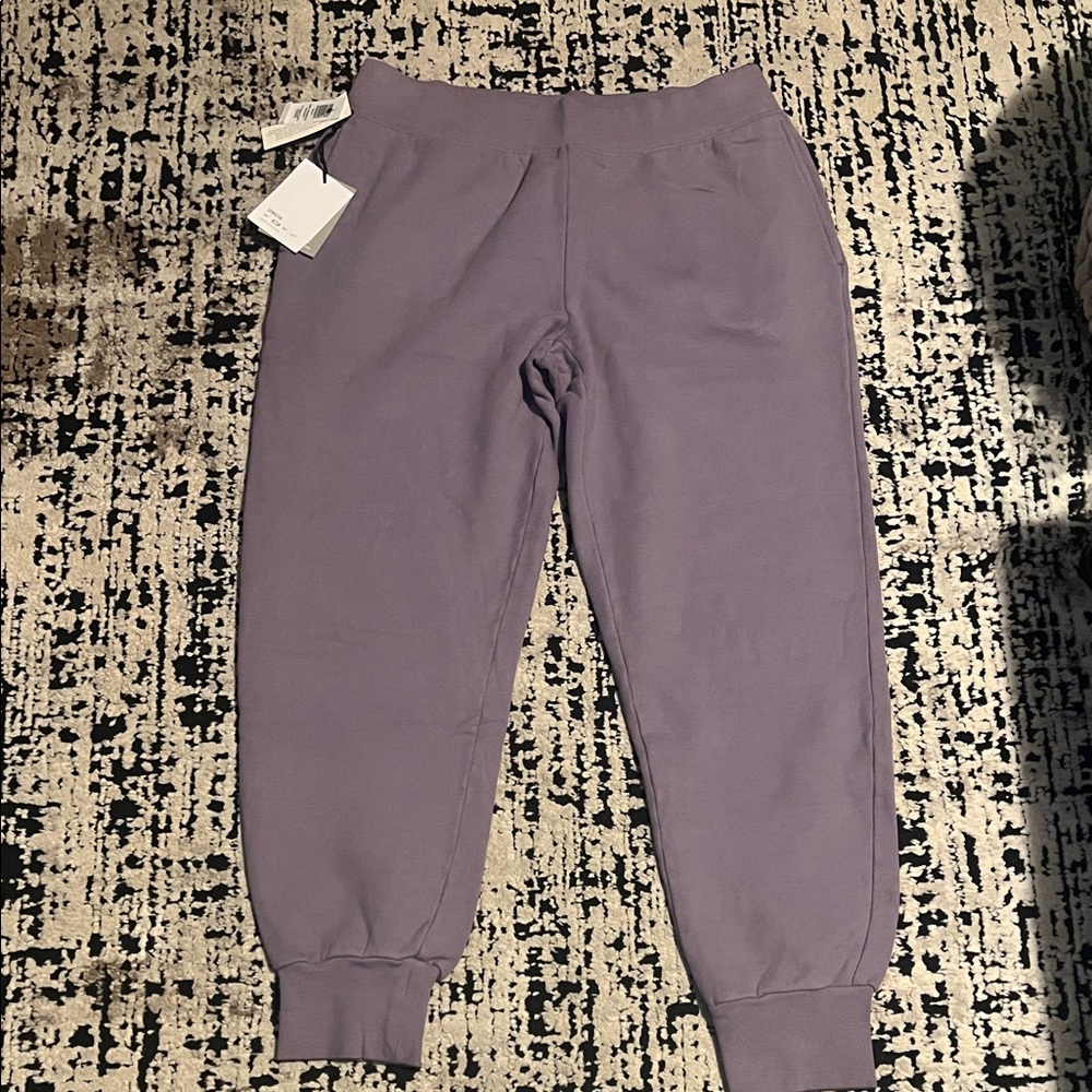 Aritzia TNA Cozy fleece  Purple Jogger Pants Caf perfect pocket size L